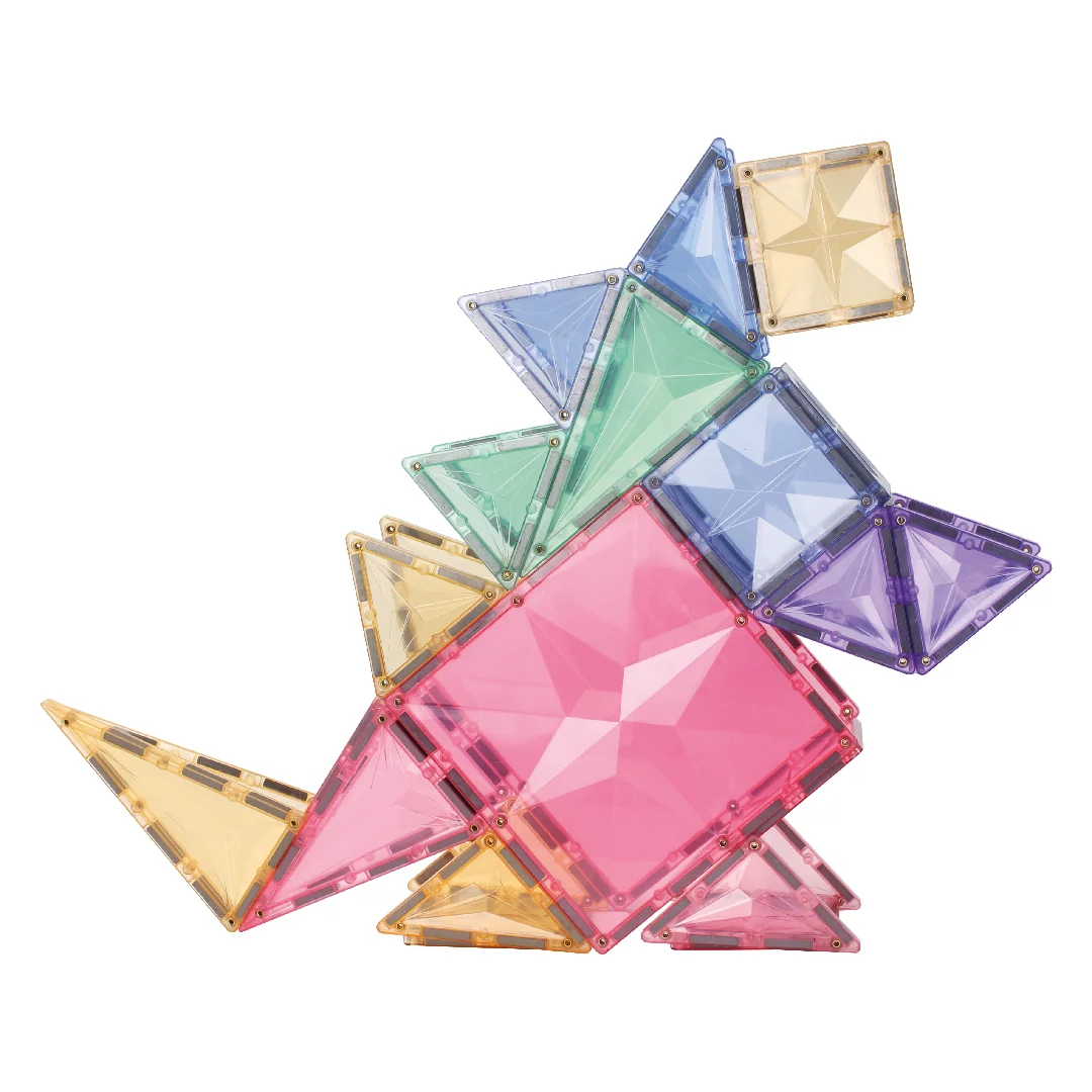 Cleverclixx Magnetická stavebnice Geo Pack Pastel - 45 ks