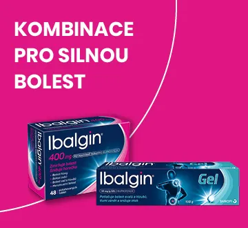 Kombinace pro silnou bolest. Ibalgin® 400 mg a Ibalgin 50 mg/g gel 50 g.