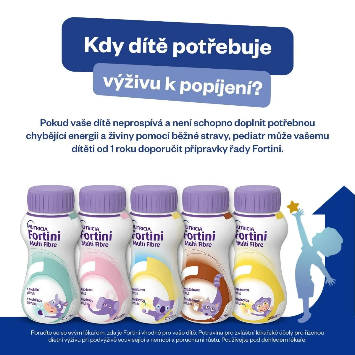 Fortini Pro děti s vlákninou Čokoláda 200 ml