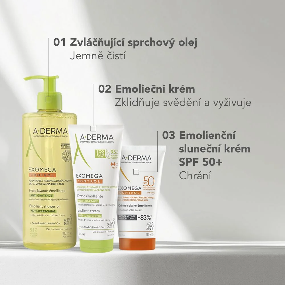 A-Derma Exomega Control Emolienční krém SPF50+ 150 ml