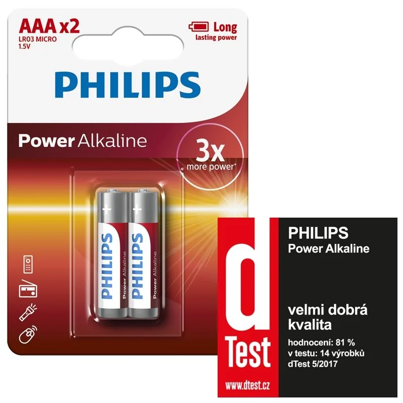 Philips LR03P2B/10 alkalické baterie 2 ks