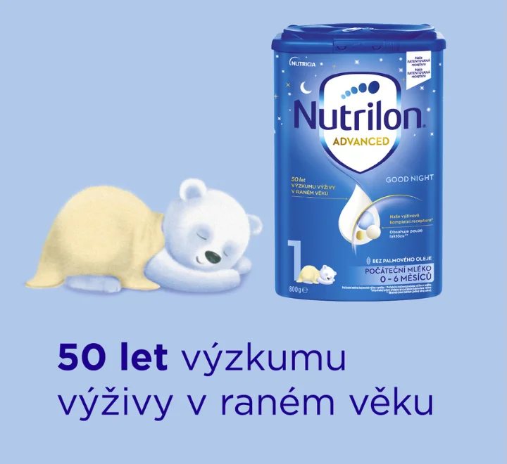 Nutrilon Advanced Good Night 1 - 50 let výzkumu výživy v raném věku