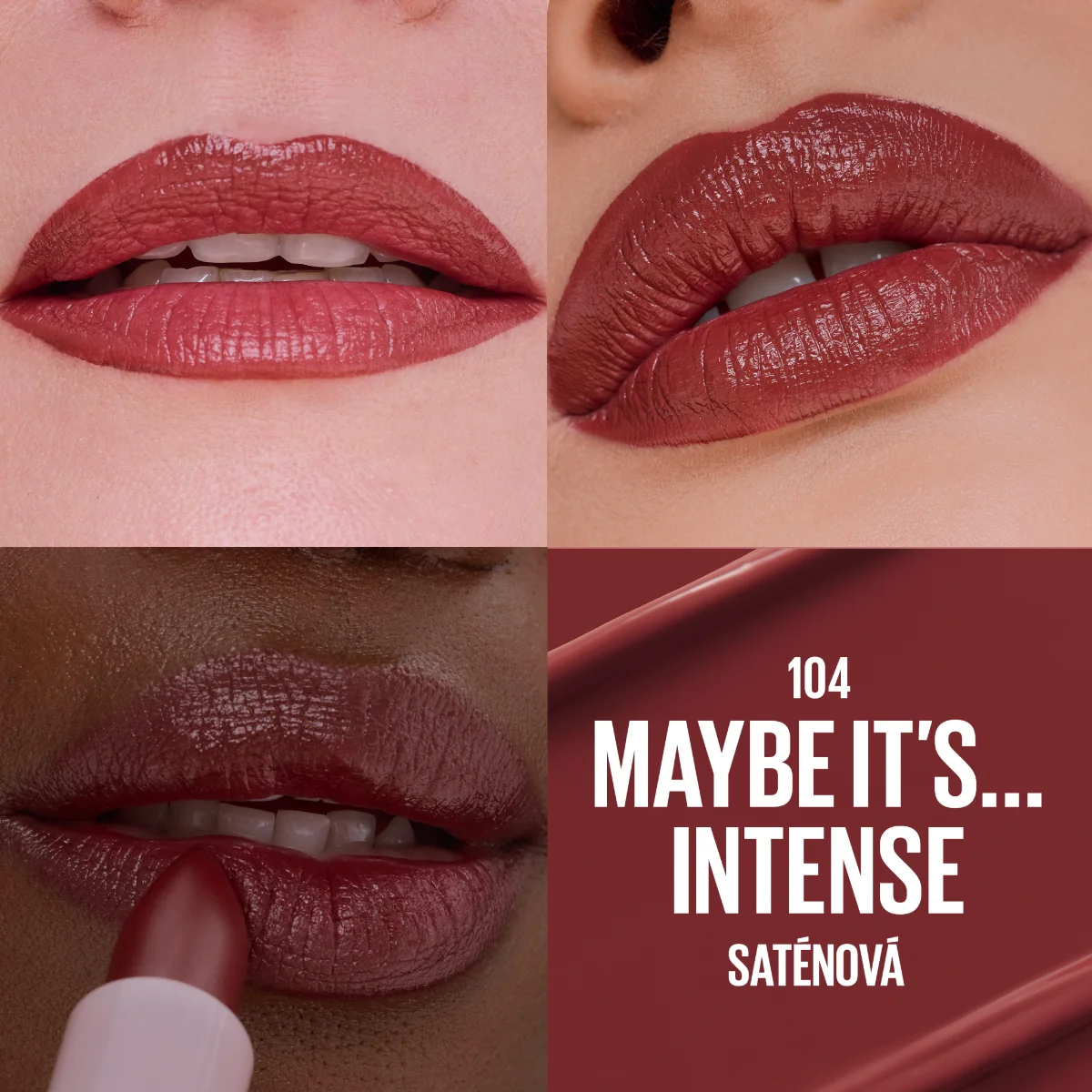 Maybelline Lifter Serum Lipstick 104 Maybe Its Intens rtěnka se saténovým finišem 1 ks