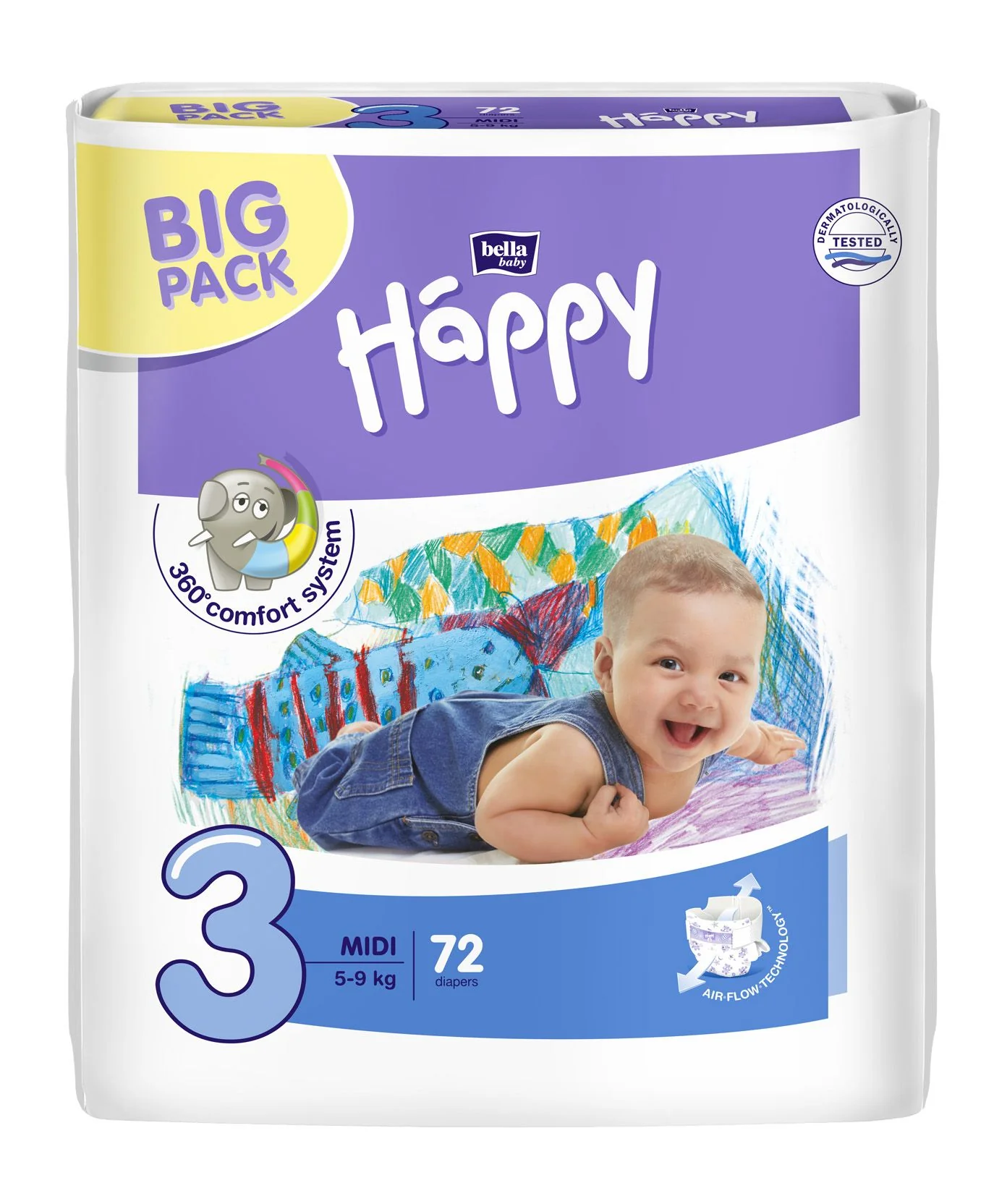 Bella Baby Happy Midi 5-9 kg dětské plenky 72 ks