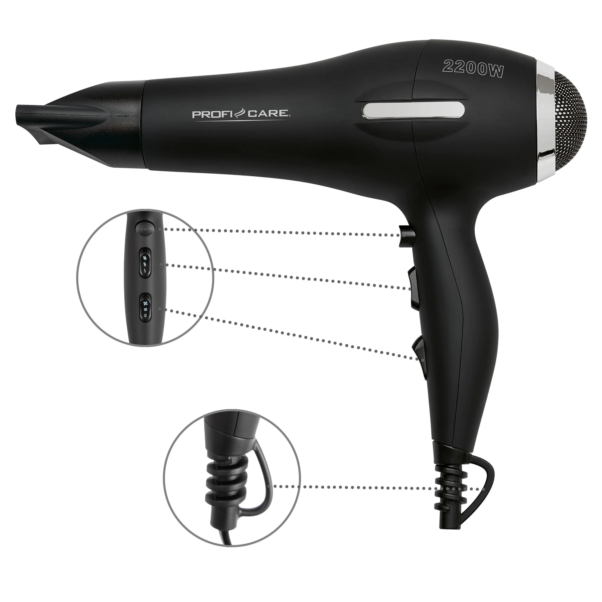 ProfiCare HT 3017 profi vysoušeč vlasů,AC motor