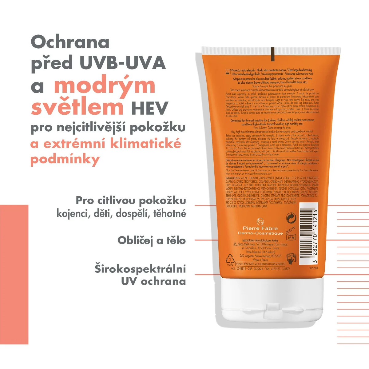 Avène Intense Protect Ultra voděodolný fluid SPF50+ 150 ml