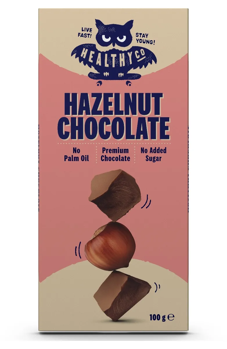 HealthyCo Mléčná čokoláda s oříšky 100 g