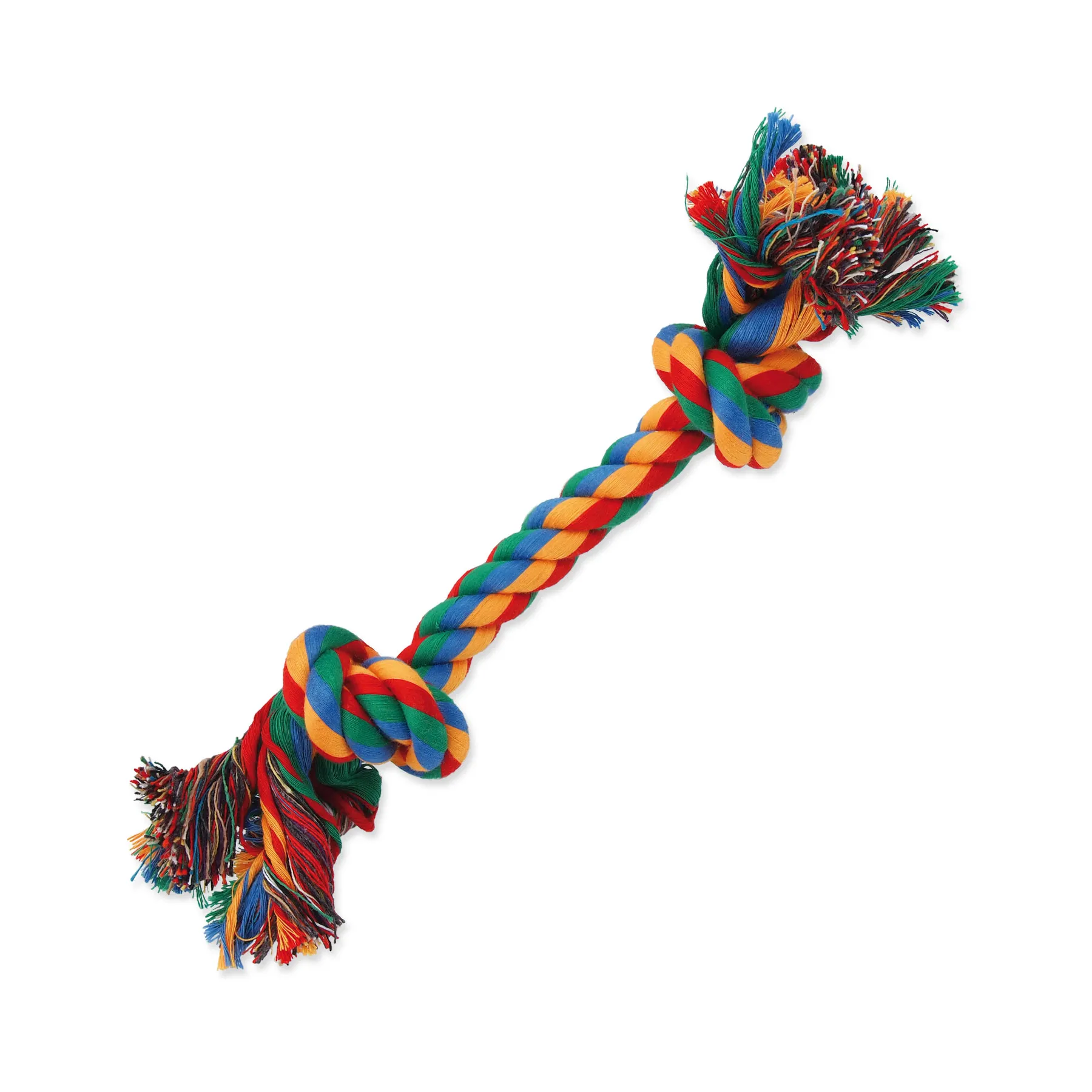 Dog Fantasy Hračka uzel bavlněný barevný 2 knoty 25 cm