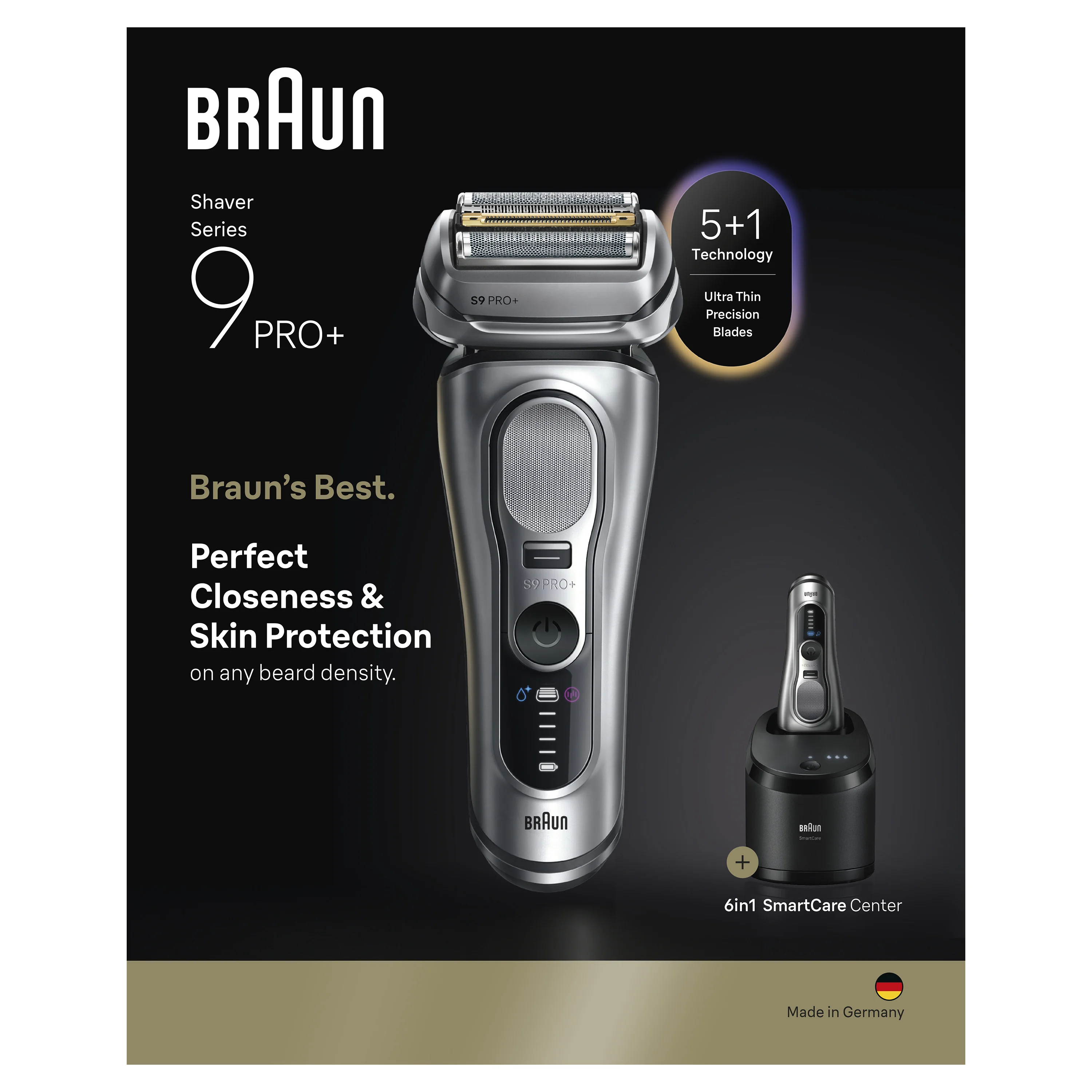 Braun Series 9 PRO+ 9667CC elektrický holicí strojek + stanice SmartCare stříbrný