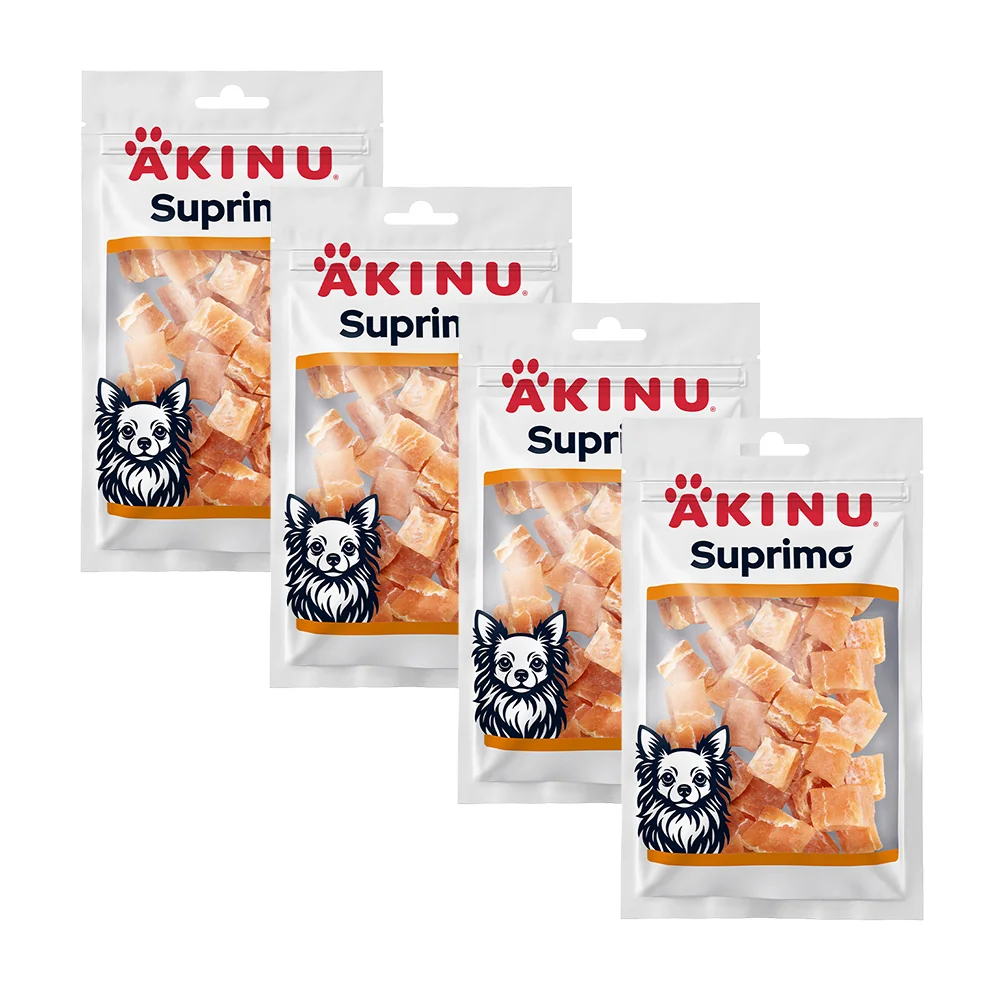 Akinu SUPRIMO Kuřecí měkké kostky pamlsek pro psy mramorovaný 75 g MTP 4 ks