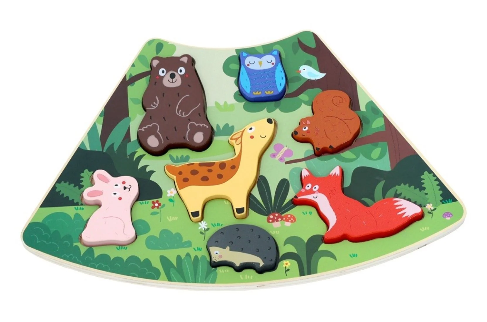 2Kids Toys Dřevěné puzzle,  Kruh propojitelné 6 v 1, 42 dílků