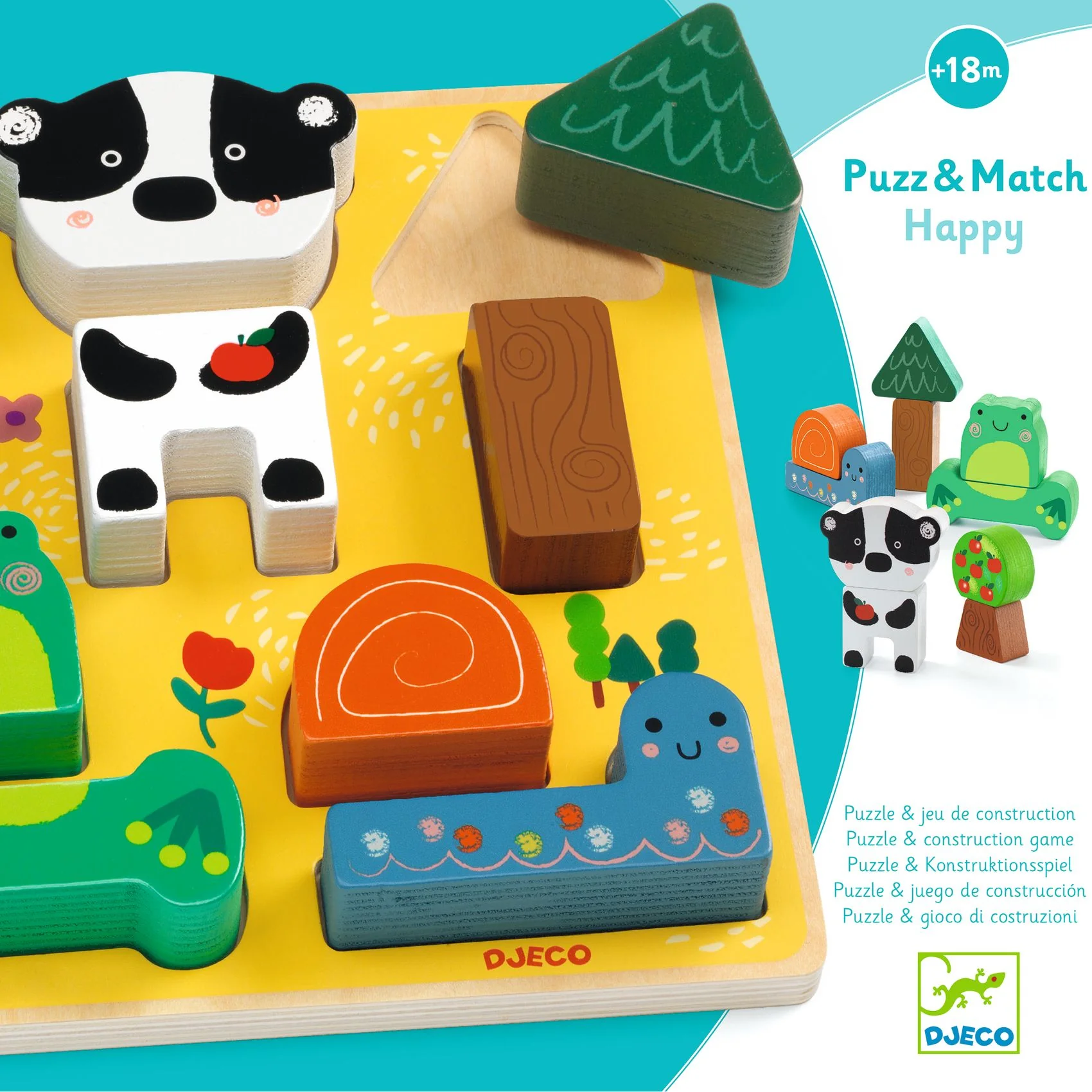 Djeco Puzz & Match Happy Zvířátka
