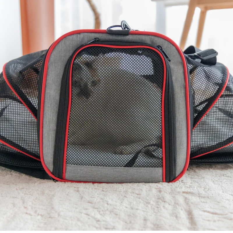 PetiGIO peti-to-Travel přenosná taška pro psy a kočky Grey/Red