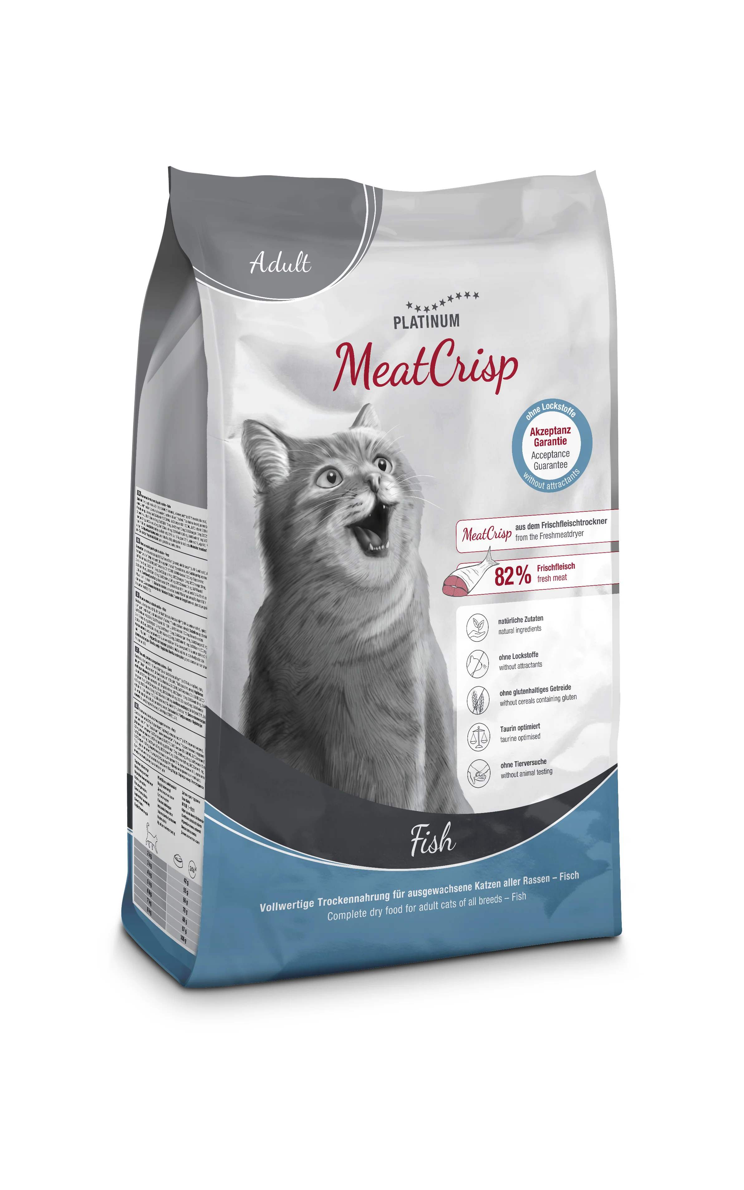 Platinum MeatCrisp Adult Fish - Ryba pro dospělé kočky 1,5 kg