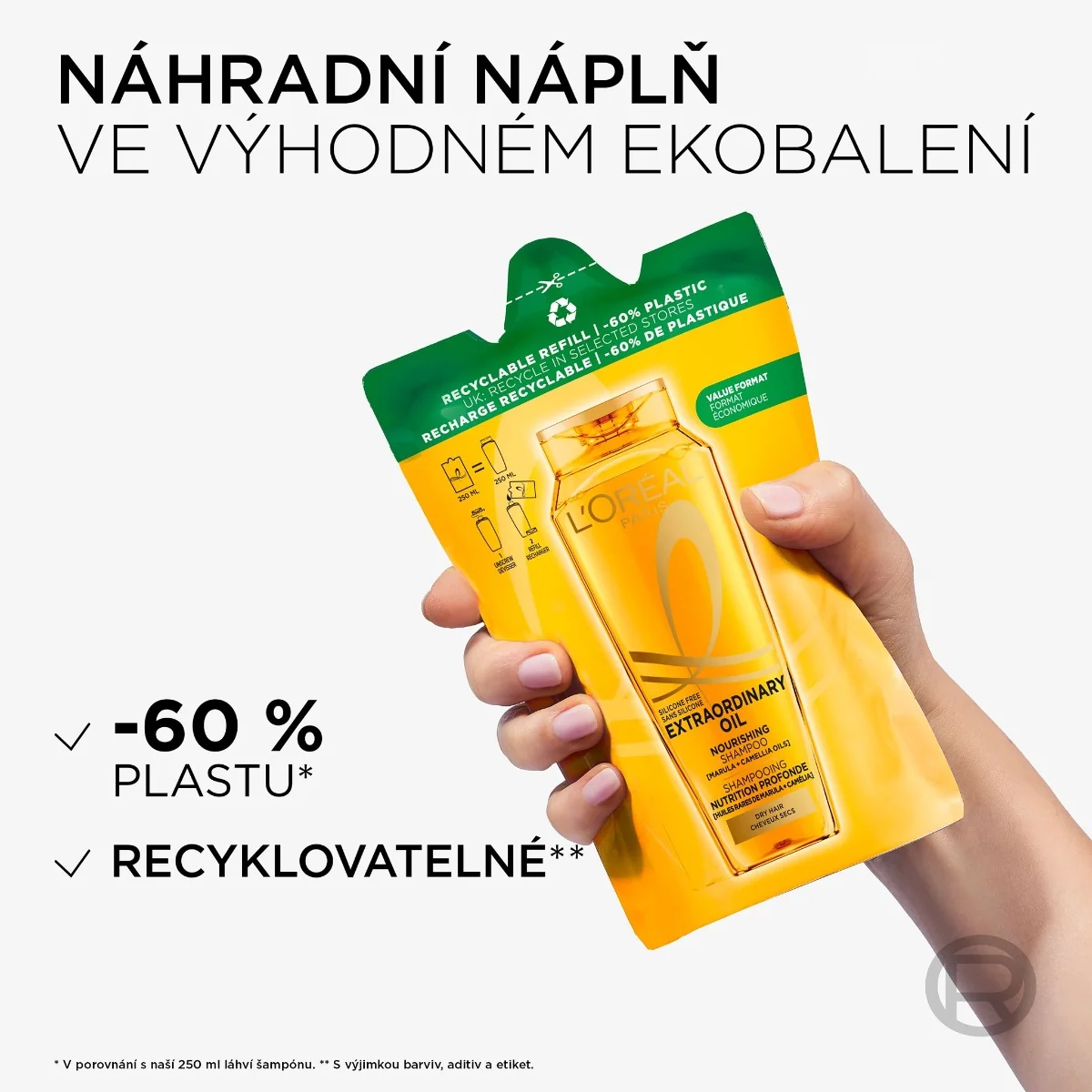 Loréal Paris Elseve Extraordinary Oil šampon náhradní náplň 250 ml