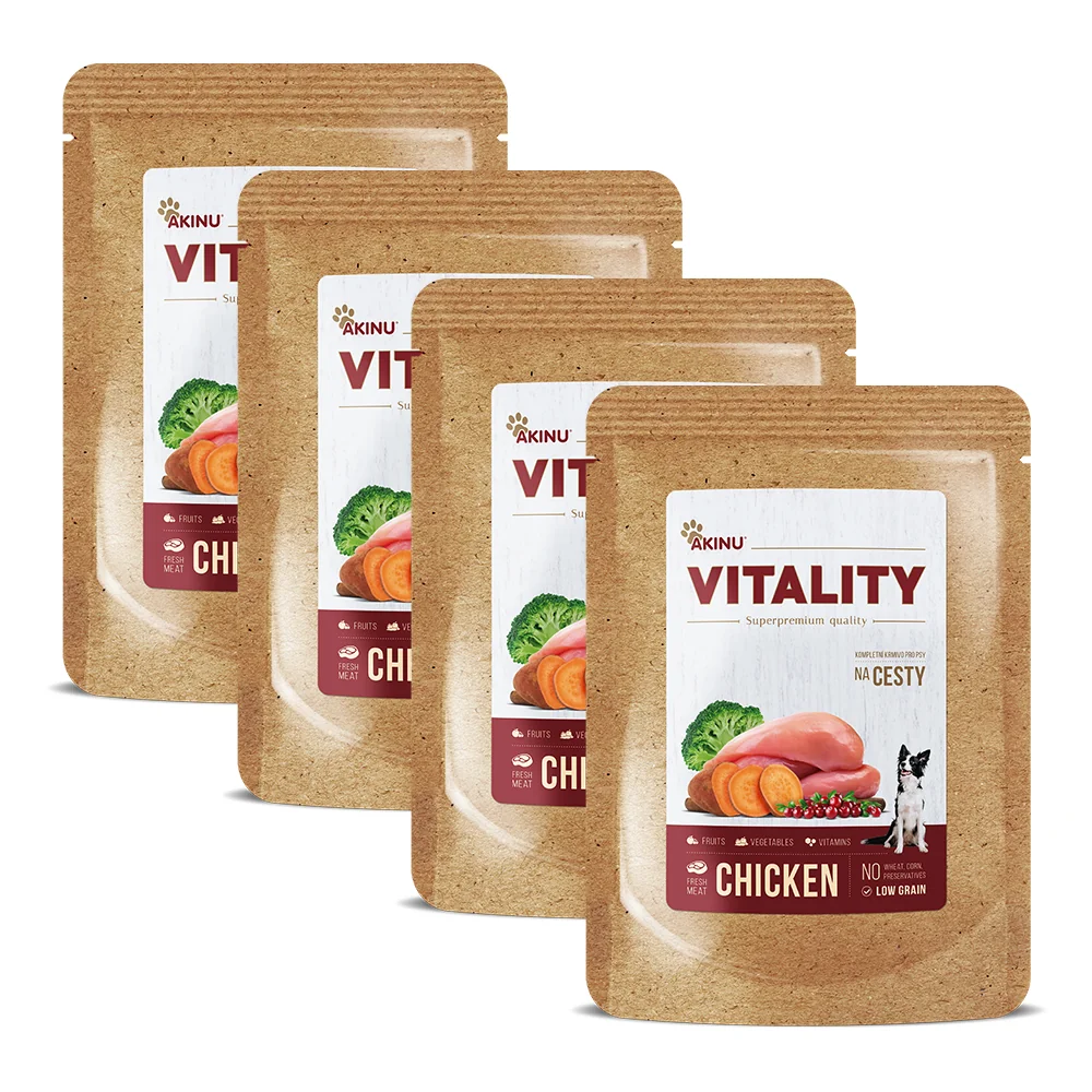 Akinu VITALITY na cesty kuřecí pro psy 4 x 150 g