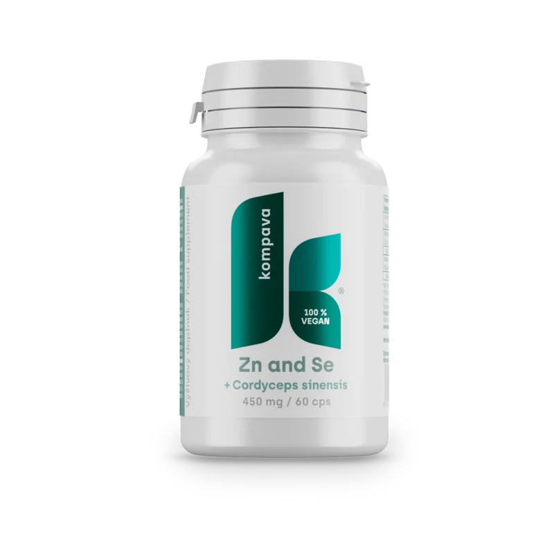 KOMPAVA Zinek a selen CORDYCEPS SINENSIS 450 mg / 60kapslí 