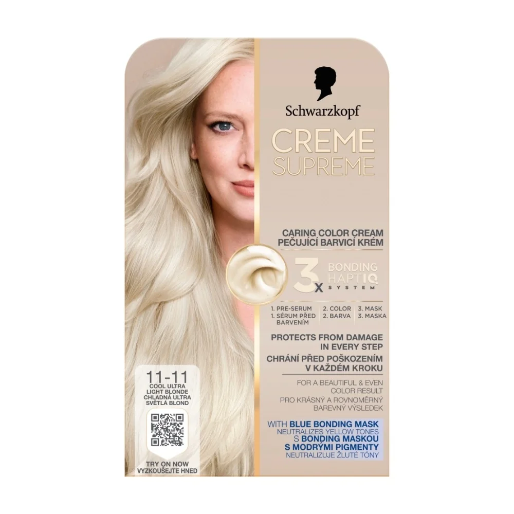 Schwarzkopf Creme Supreme 11-11 chladná ultra světlá blond barva na vlasy 60 ml