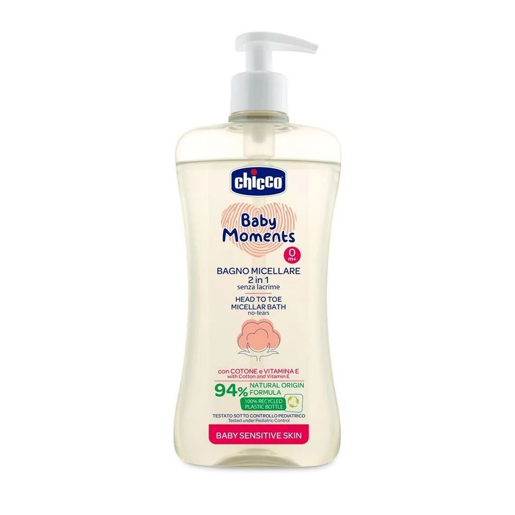 Chicco Micelární šampon na vlasy a tělo Baby Moments Sensitive 0m+ 500 ml