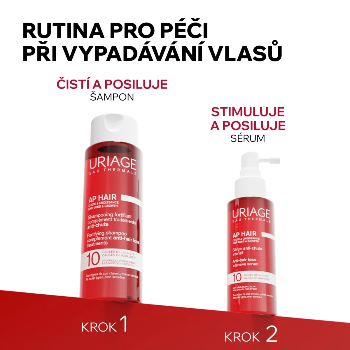 Uriage AP Hair Posilujicí šampon proti vypadávání vlasů 200 ml