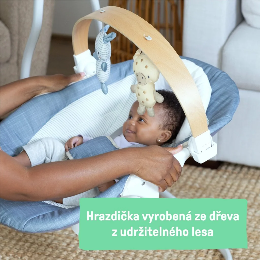 Ingenuity Houpačka pohupující hudební Chambray 0m+, do 9 kg