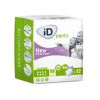 iD Pants Fit&Feel Medium Super plenkové kalhotky navlékací 12 ks