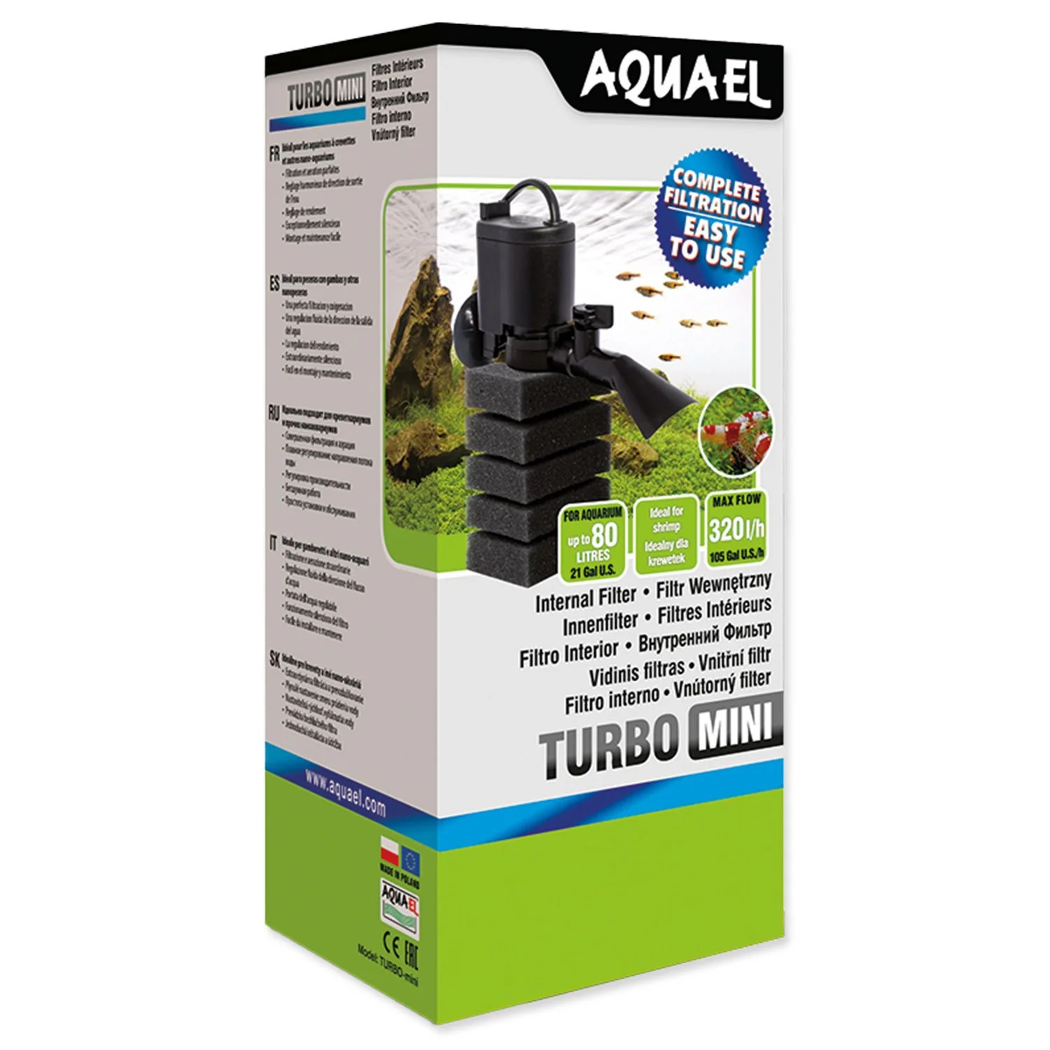 AQUAEL Filtr Turbo Mini vnitřní 320 l/h