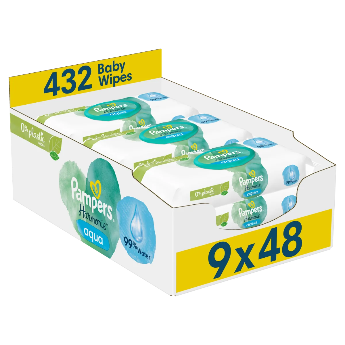 Pampers Harmonie Aqua vlhčené ubrousky 9x48 ks