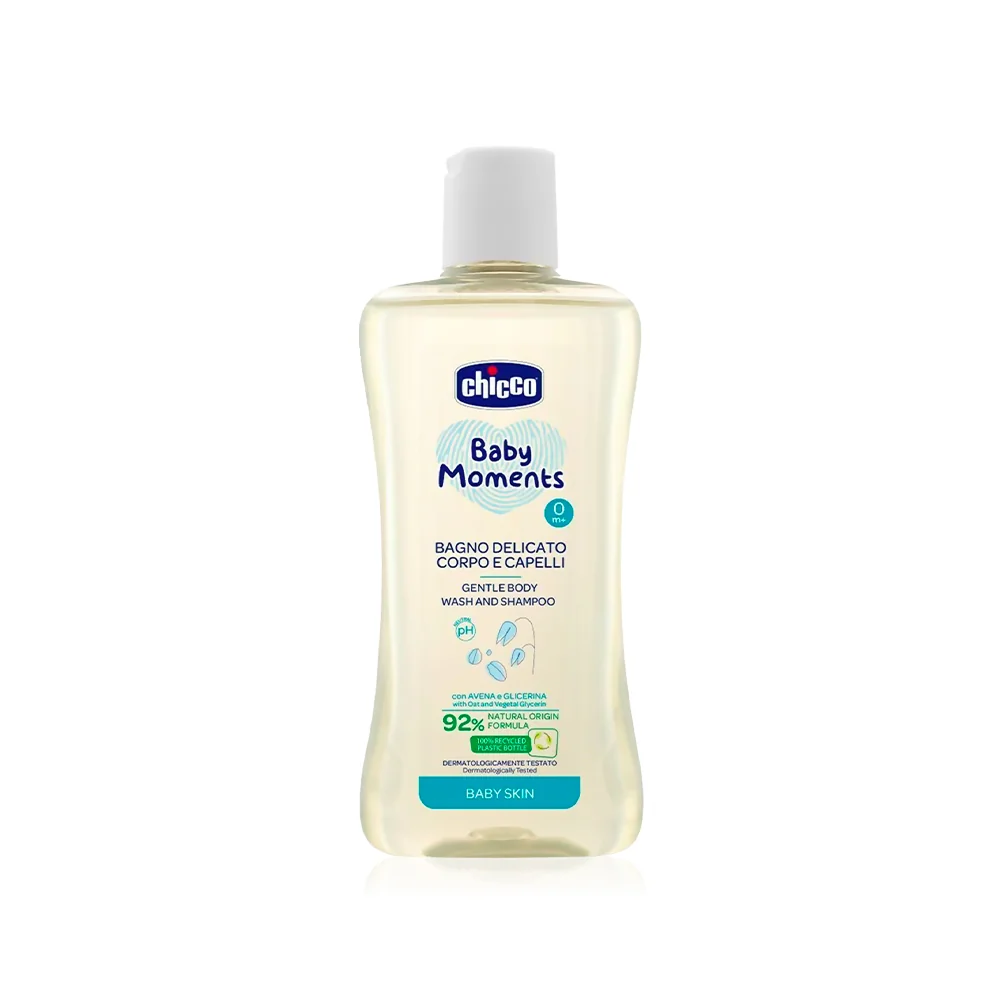 Chicco Tělové mléko s dávkovačem Baby Moments 500 ml + šampon 200 ml