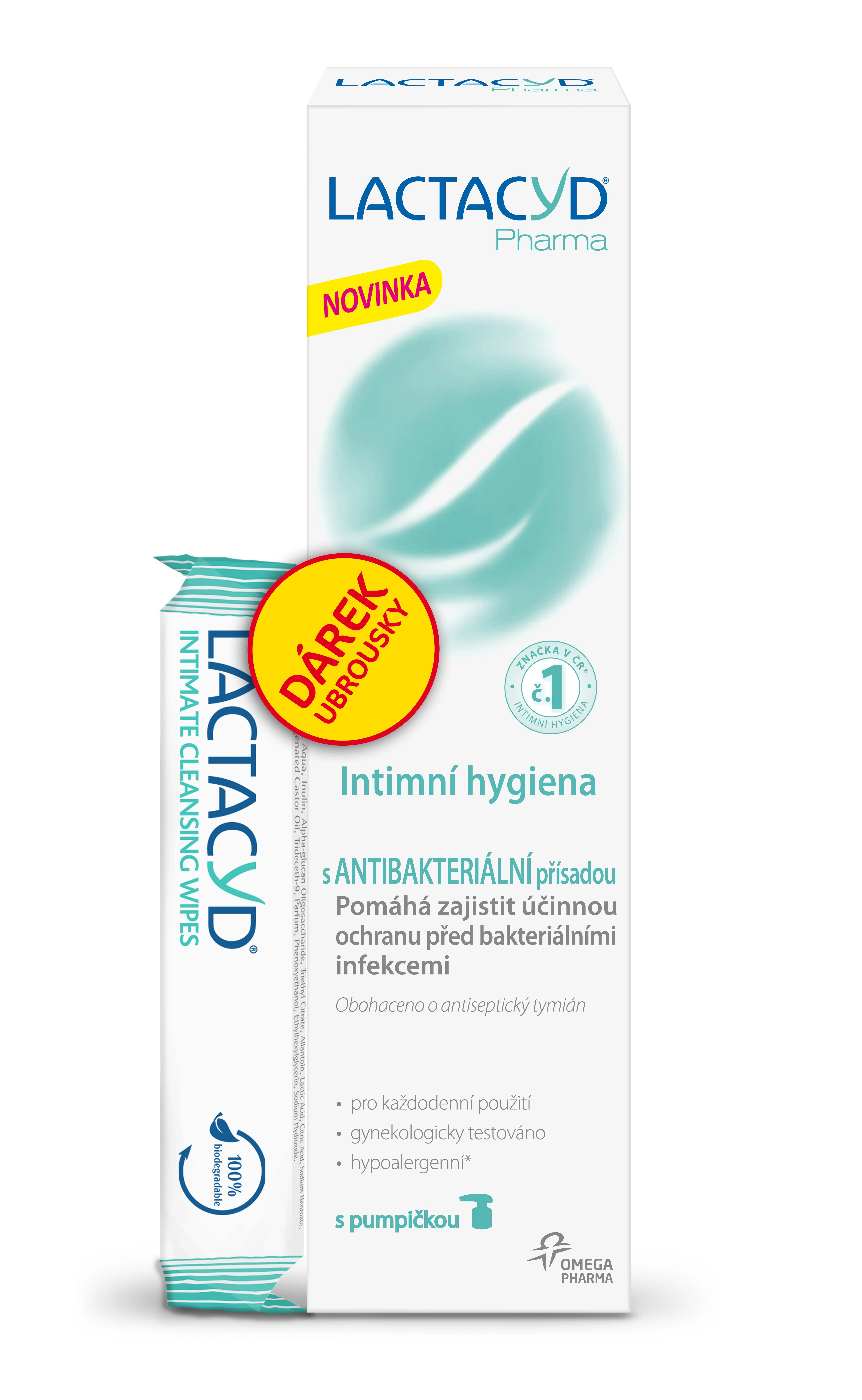 Lactacyd Pharma Antibakteriální 250ml + dárek ubrousky