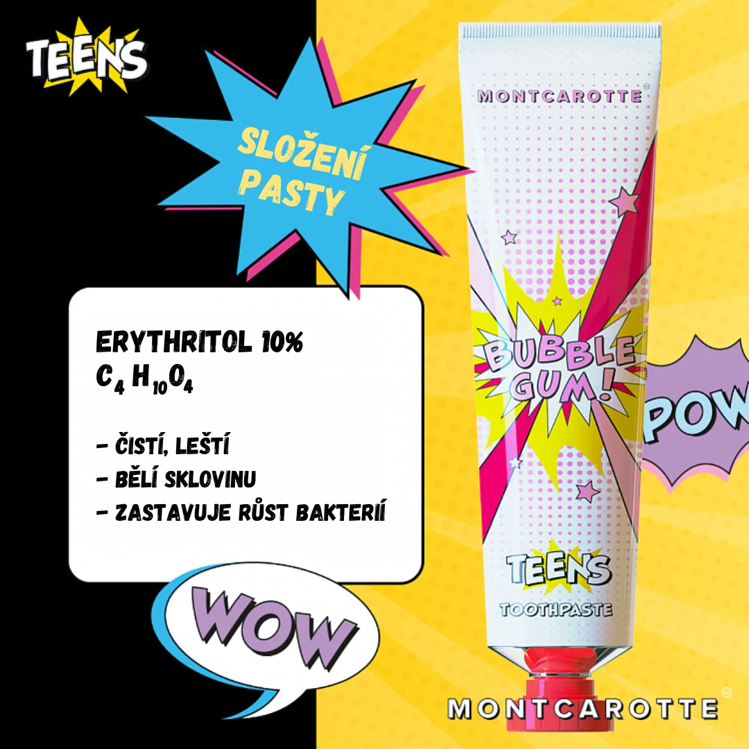 Montcarotte Teens Bubble Gum zubní pasta 50 ml