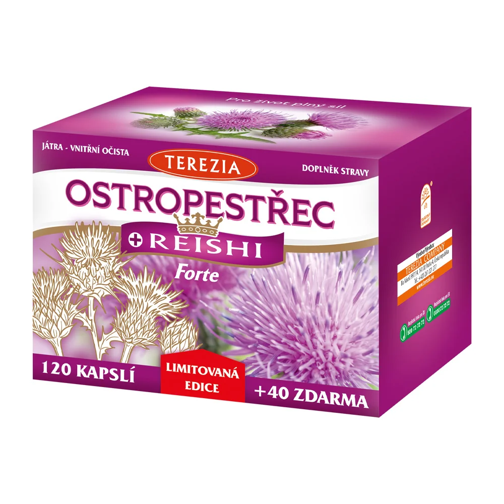 Terezia Ostropestřec+Reishi Forte 120+40 kapslí