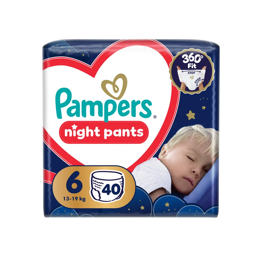 Pampers Night Pants vel. 6 13–19 kg dětské plenkové kalhotky 40 ks