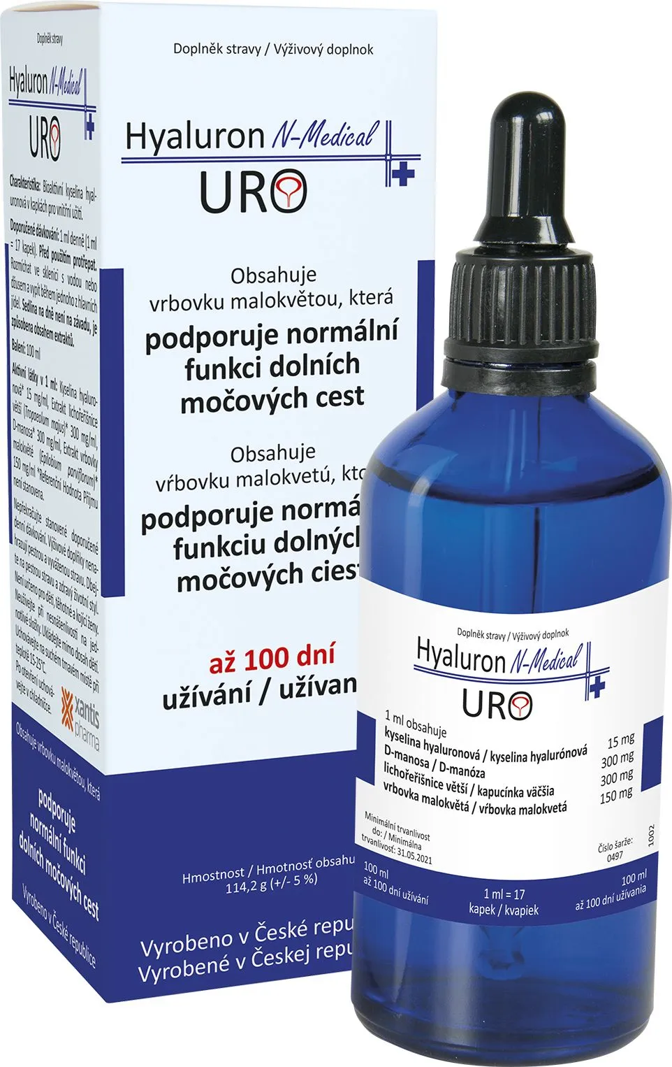 N-Medical Hyaluron URO kapky 100 ml