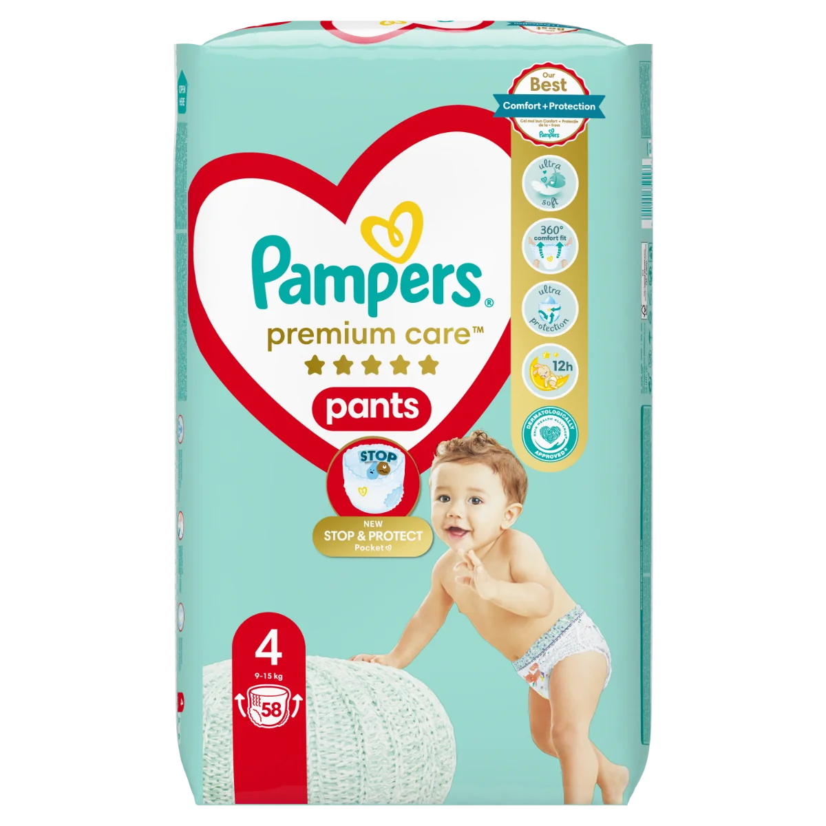 Pampers Premium Care Pants vel. 4 dětské plenkové kalhotky 58 ks