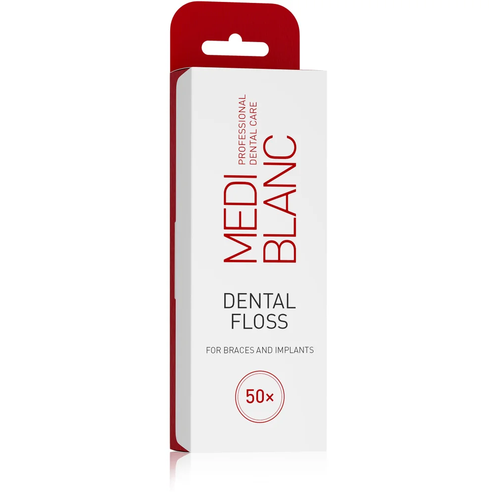 MEDIBLANC Dentální nit pro rovnátka a implantáty 50 ks