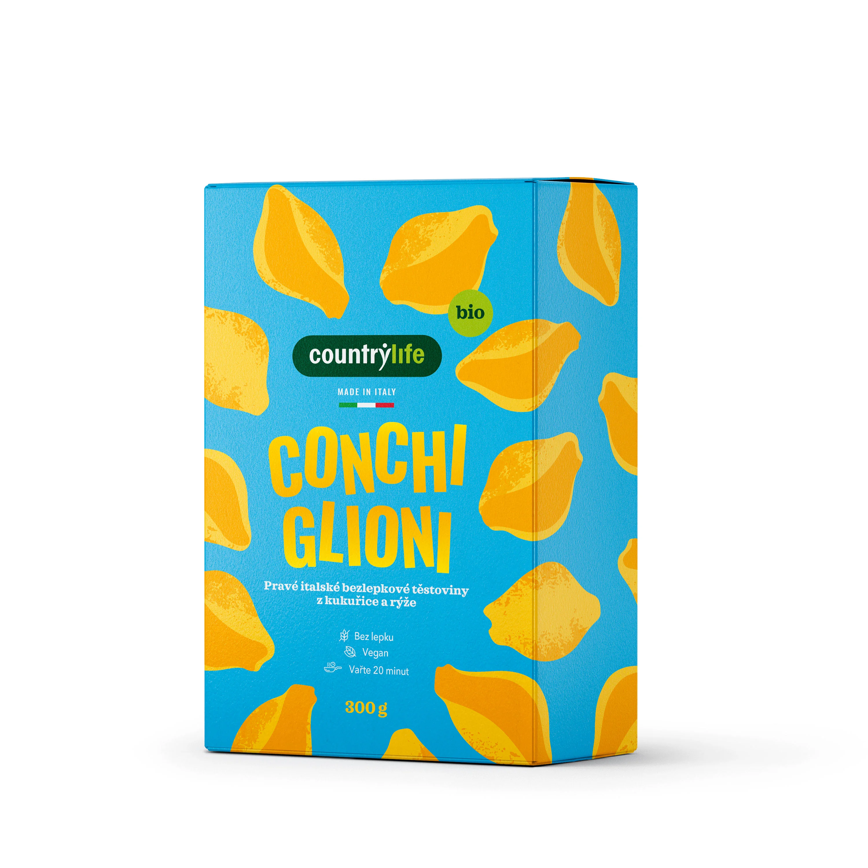 Country Life Conchiglioni kukuřično-rýžové BIO 300 g