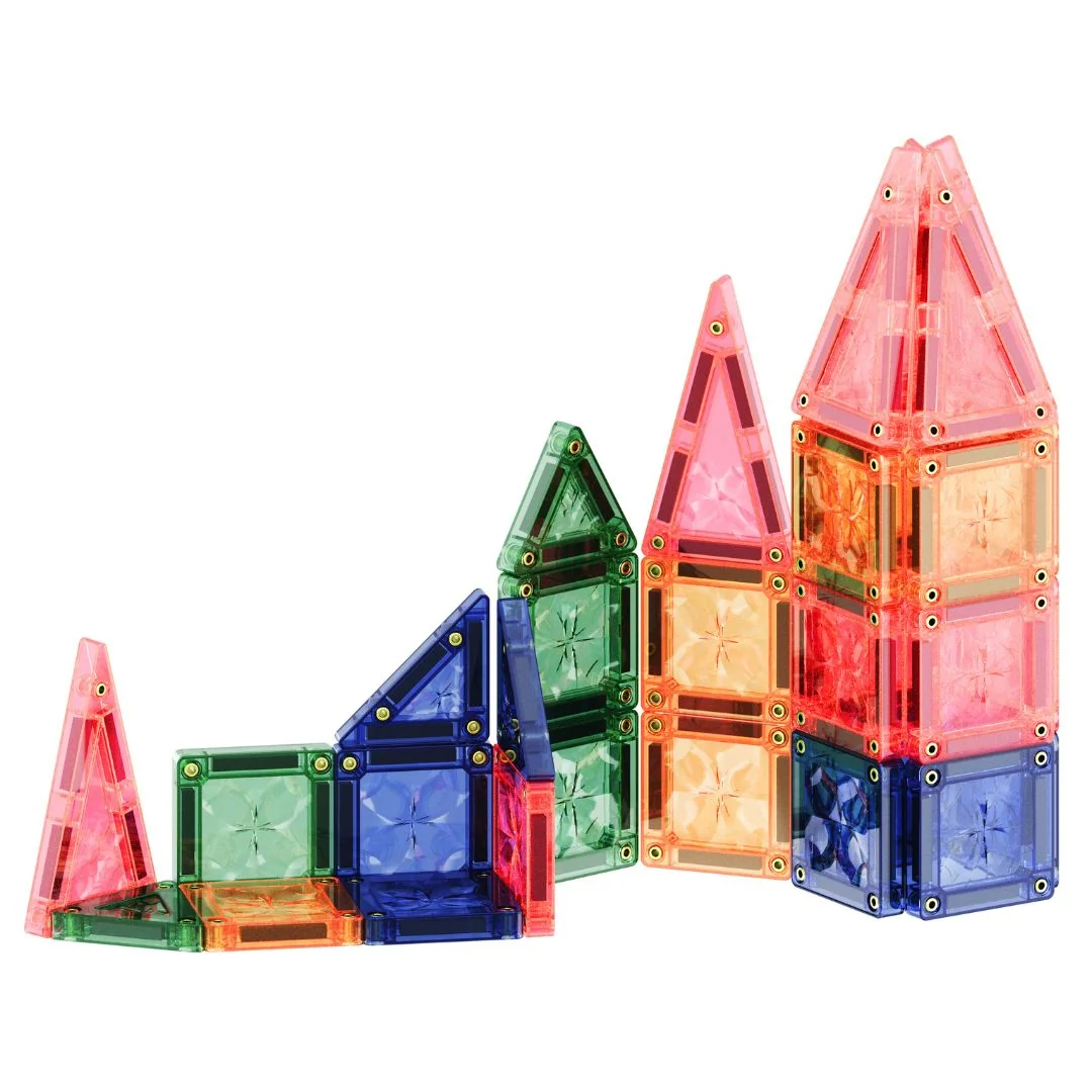 Cleverclixx Magnetická stavebnice Mini Tiles Pack Pastel - 28 ks