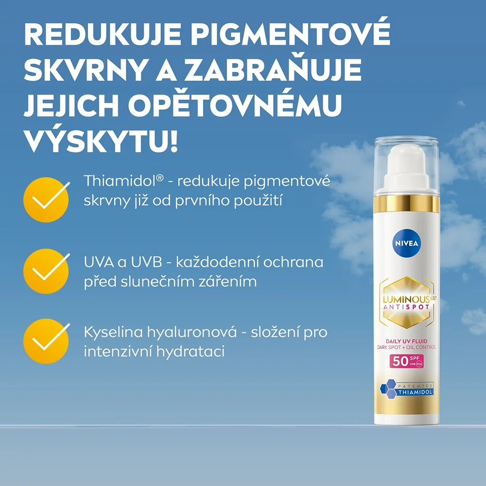 Nivea Luminous SPF50 zmatňující denní krém 40 ml