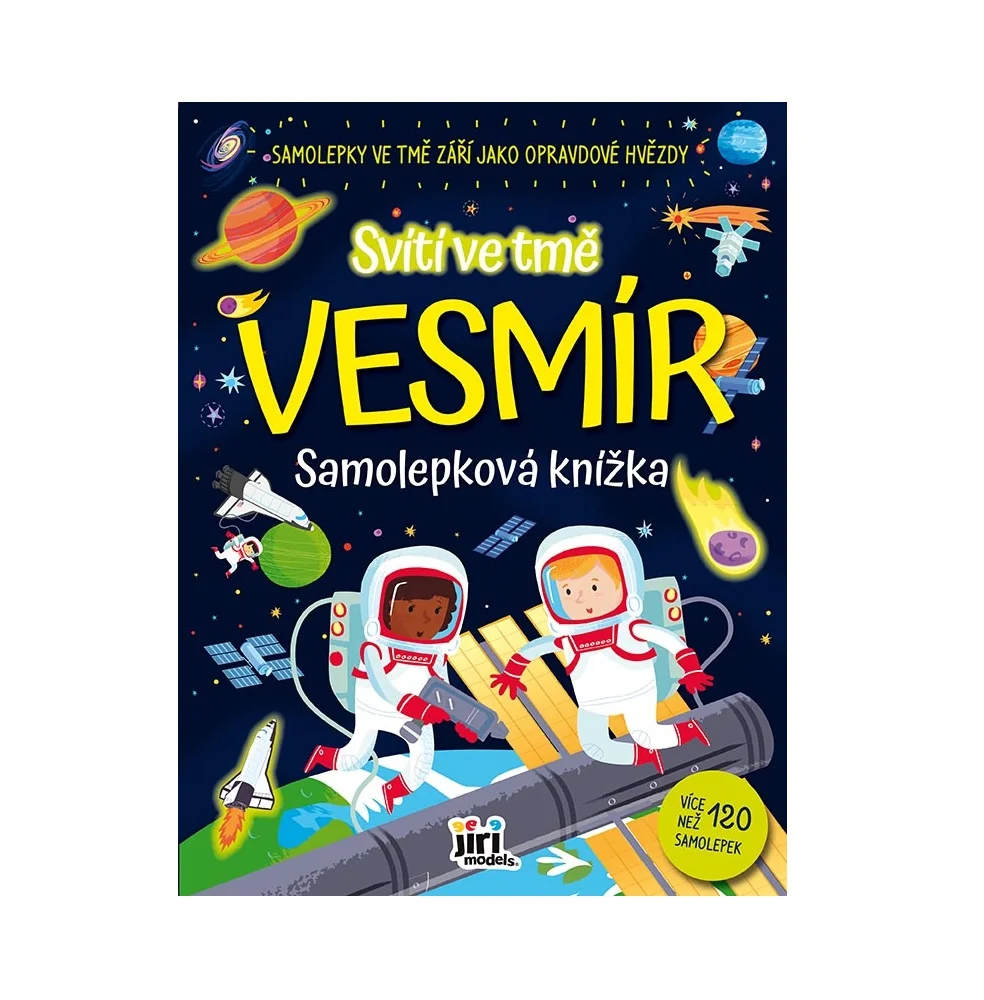 JIRI MODELS Samolepková knížka Svítí ve tmě Vesmír 1 ks