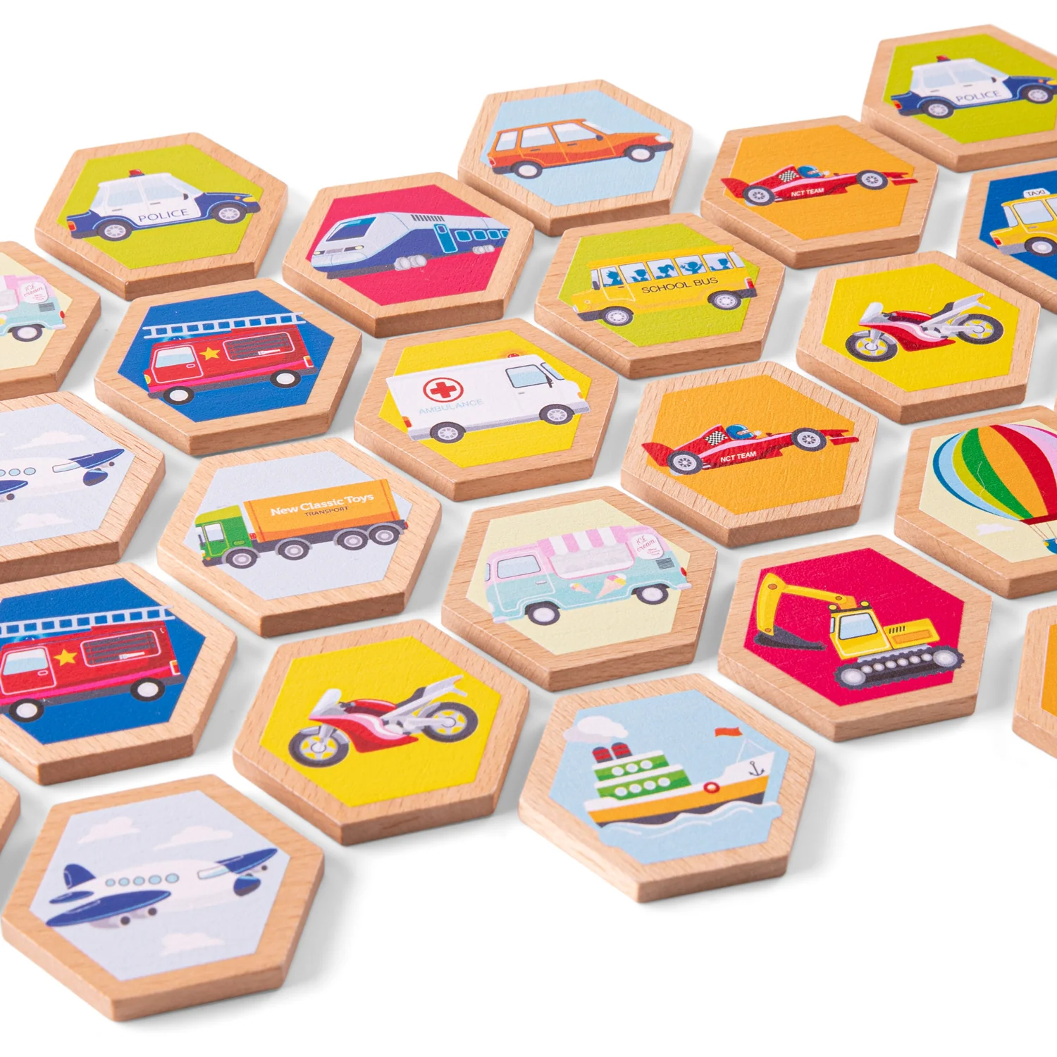 New Classic Toys Dřevěné pexeso - dopravní prostředky