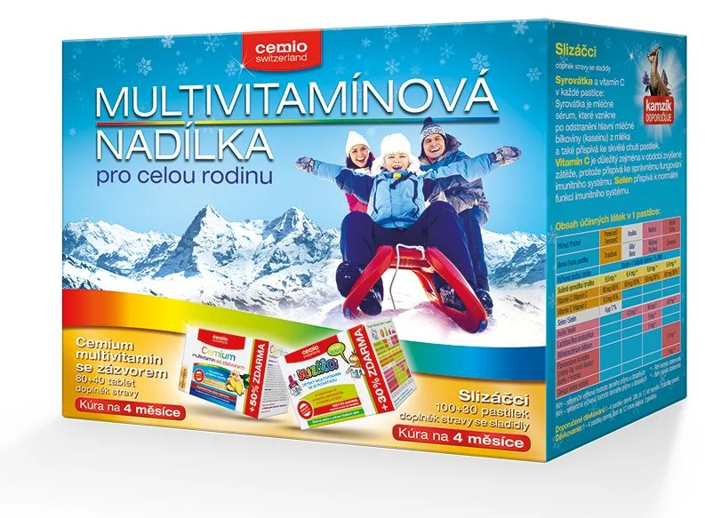 Cemium Multivitamin se zázvorem tbl.80+40 + Slizáčci past.100+30 Vánoce 2016