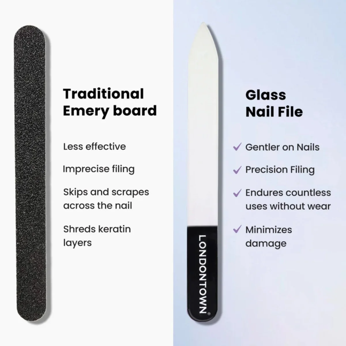Londontown Glass Nail File White skleněný pilník na nehty 1 ks