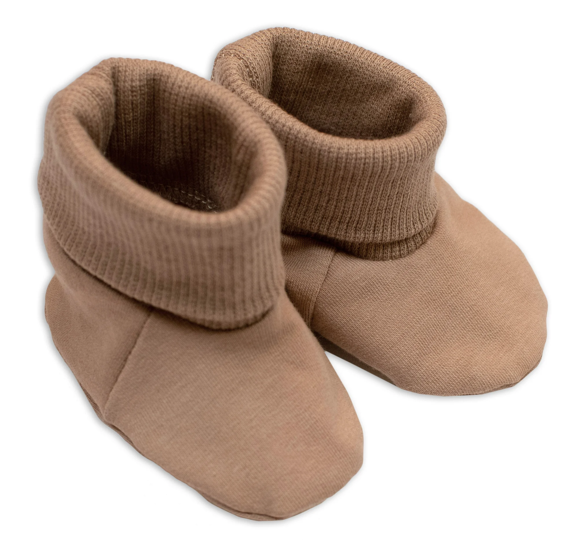 Baby Nellys Rostoucí teplákový overal pro miminko, čepice, botky, 3D, Nature - karamelová