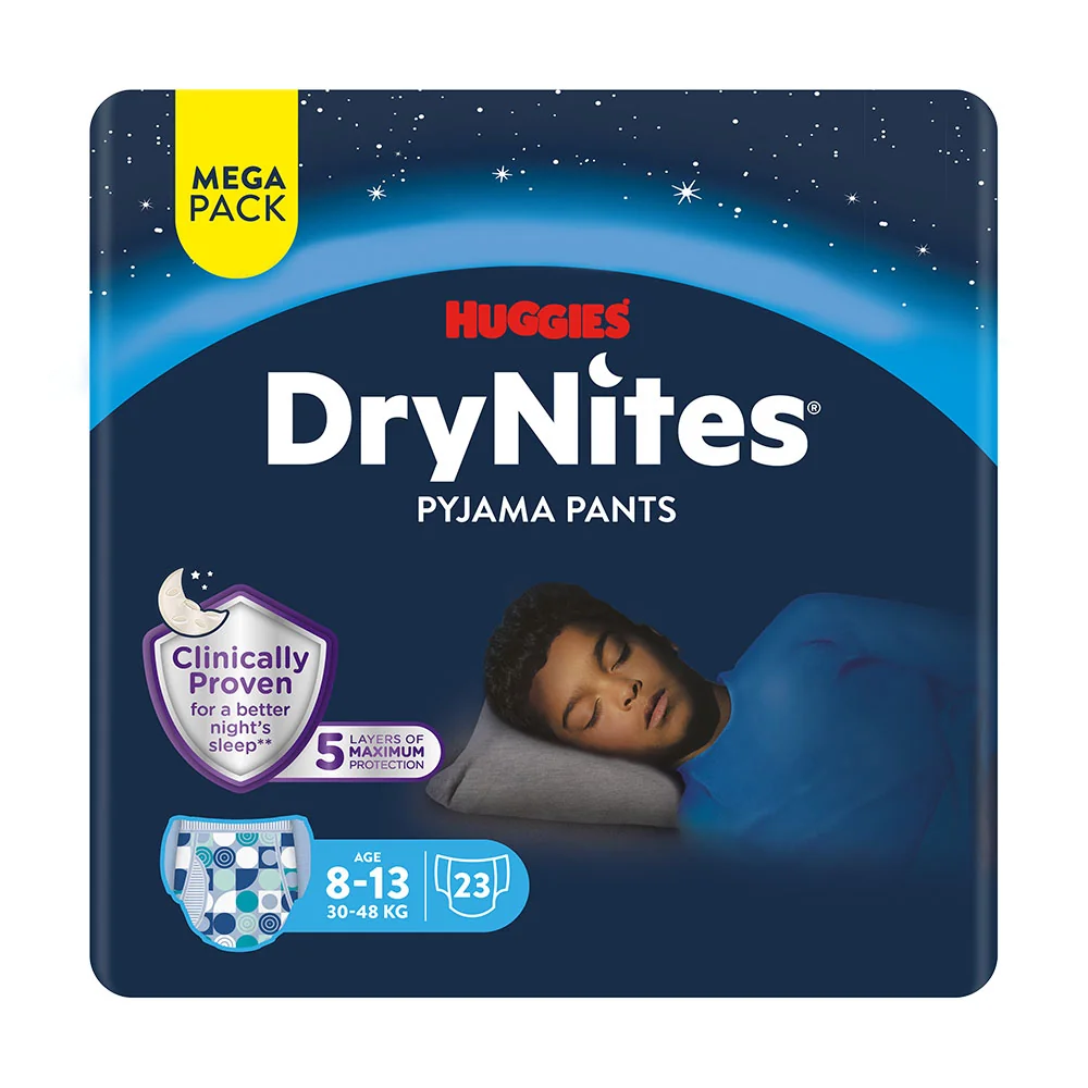 HUGGIES DryNites Natahovací kalhotky pro chlapce 8–13 let 30–48 kg 23 ks