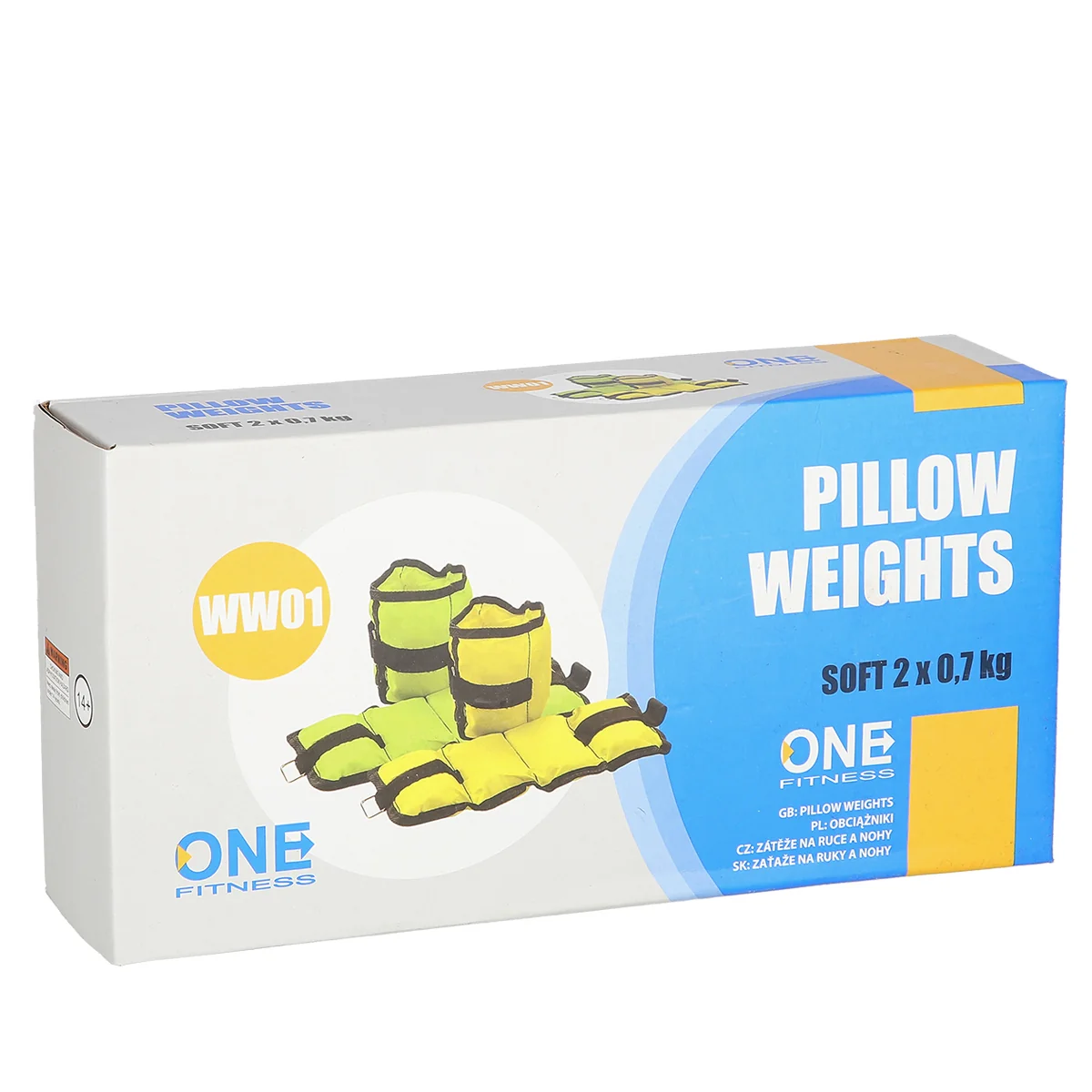 One Fitness Zátěže na zápěstí a kotníky WW01 2 x 0,7 kg žluté