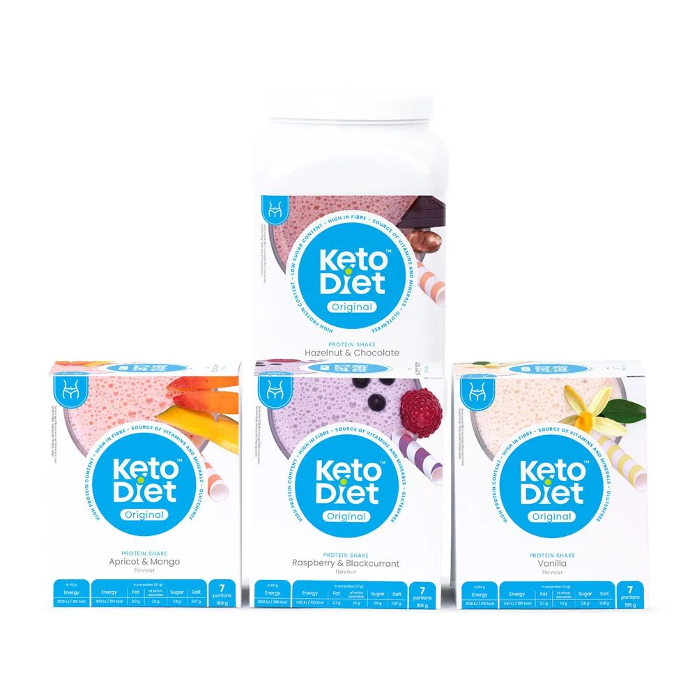 KetoDiet Proteinové nápoje na 2 týdny BASIC 2. krok 56 porcí