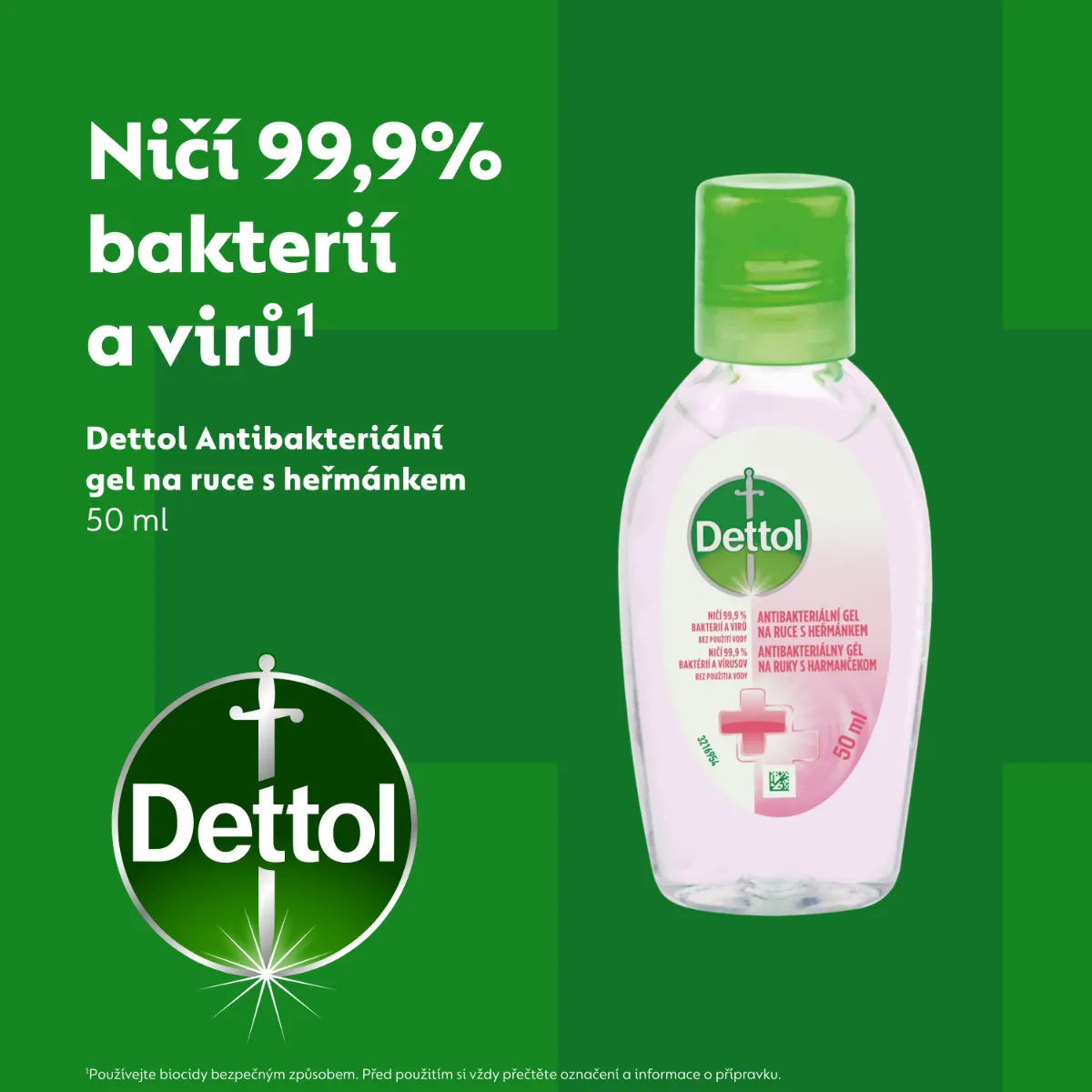 Dettol Antibakteriální gel na ruce Heřmánek 50 ml