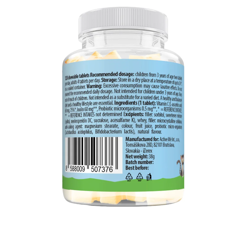 Zerex Kids Probio + Vitamin C 120 cucavých tablet malina