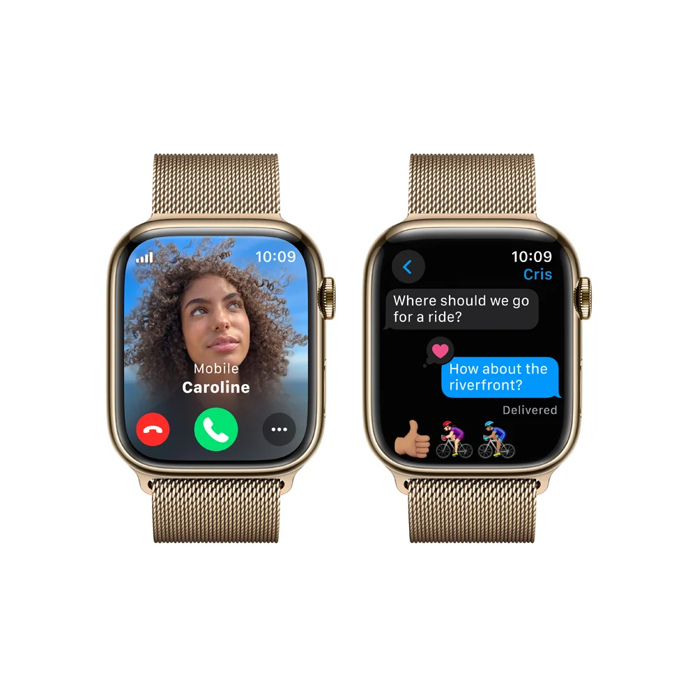 Apple Watch S9 Cellular 45 mm Milanese loop smart hodinky Gold